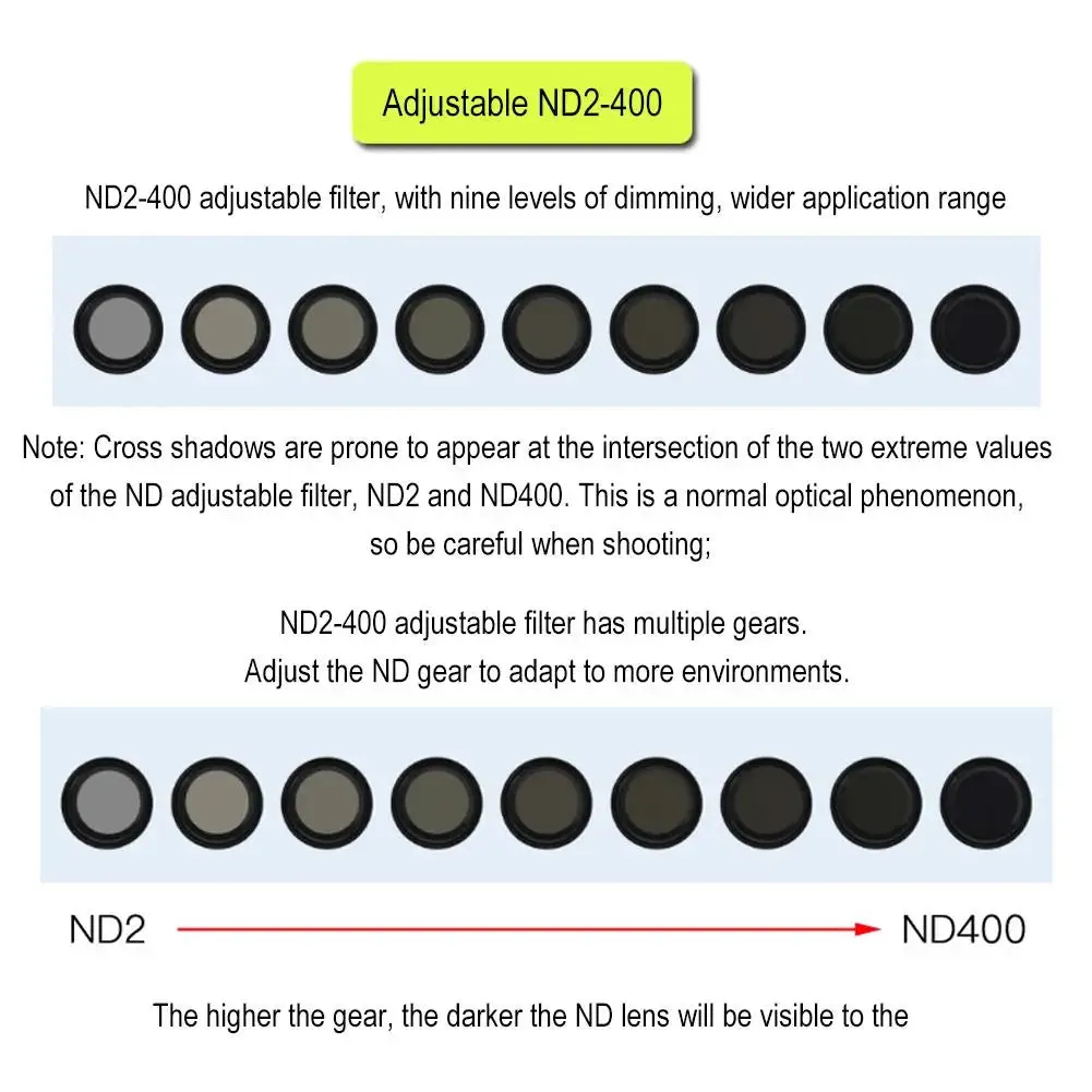 Universal Clip-on 37mm-52mm ND2-400 Phone Lens Filter