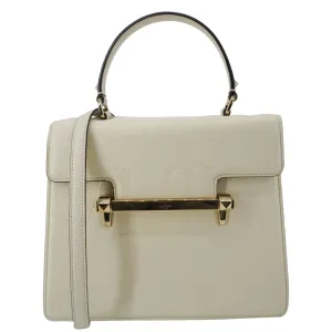 VALENTINO Uptown Embossed VLTN Top Handle Crossbody Bag Cream