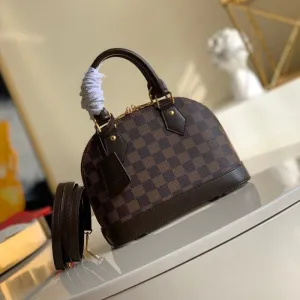 VELORA - Alma BB Monogram  Bag Brown