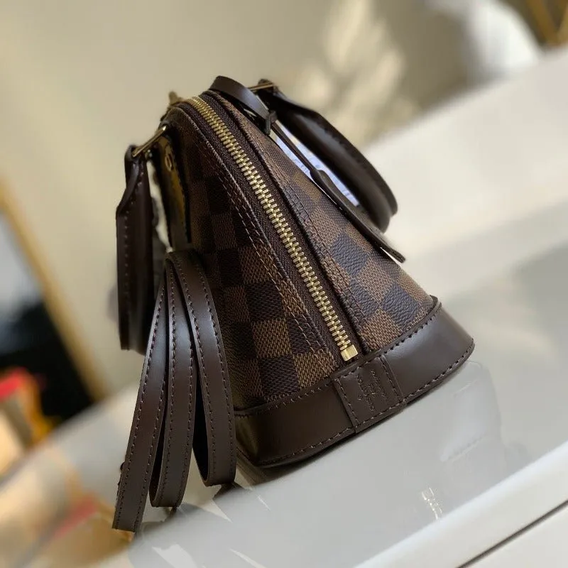VELORA - Alma BB Monogram  Bag Brown