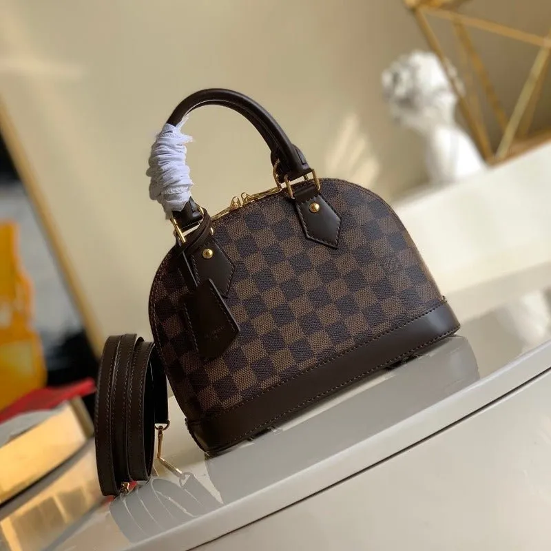 VELORA - Alma BB Monogram  Bag Brown