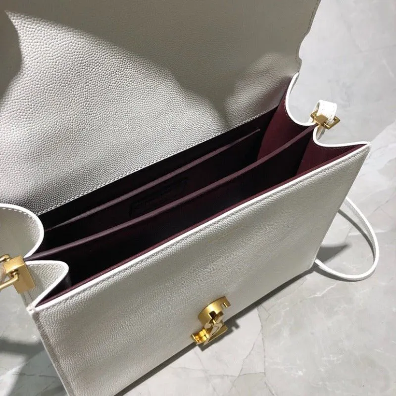 VELORA - Cassandra Medium Top Handle Bag White