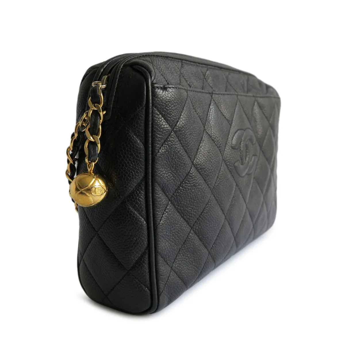 Vintage Camera Bag in Black Caviar