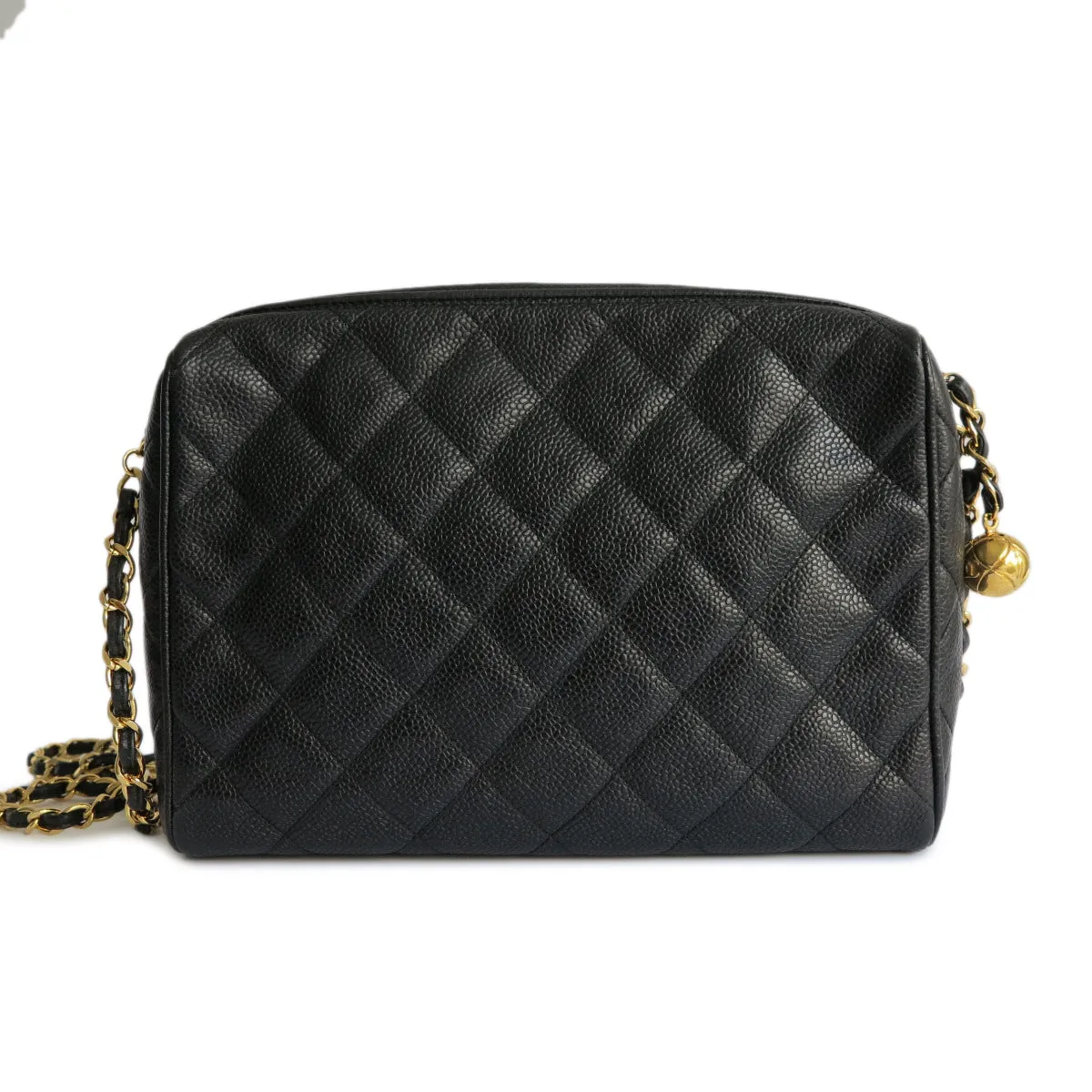 Vintage Camera Bag in Black Caviar