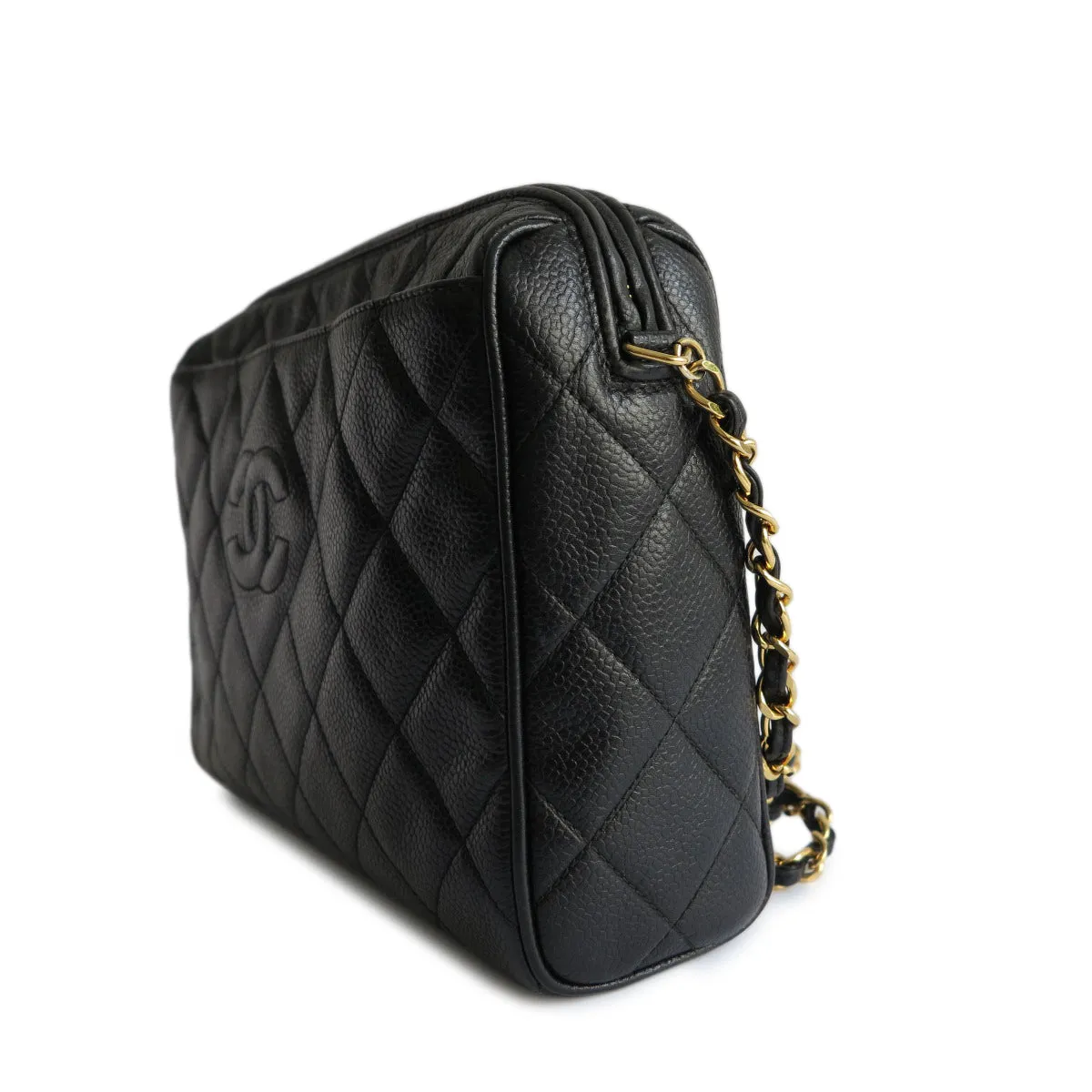 Vintage Camera Bag in Black Caviar