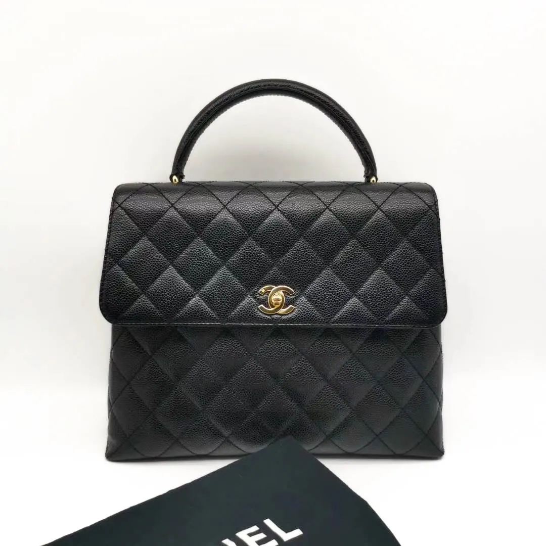 Vintage Kelly Bag in Black Caviar