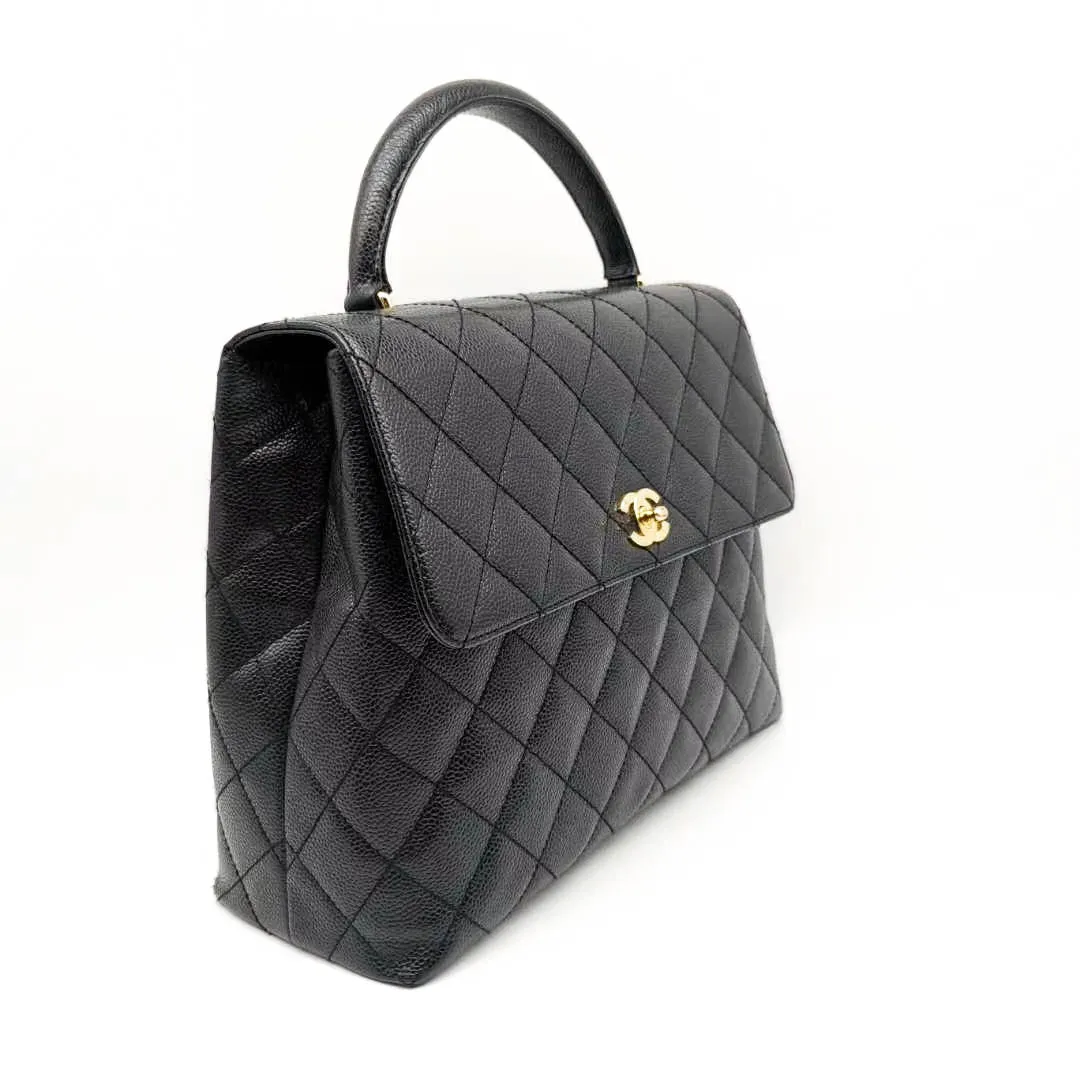 Vintage Kelly Bag in Black Caviar