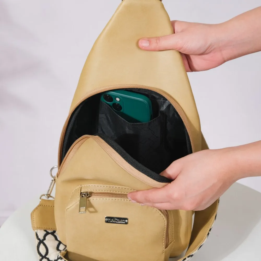 Voyager One Shoulder Sling Backpack Beige