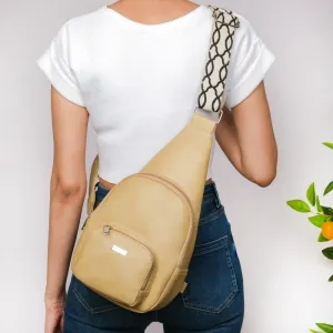Voyager One Shoulder Sling Backpack Beige