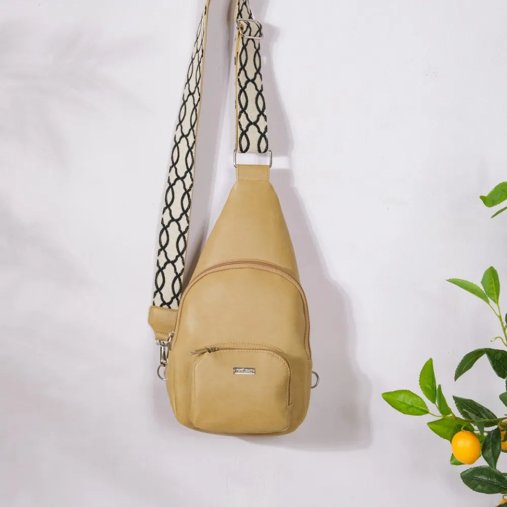 Voyager One Shoulder Sling Backpack Beige