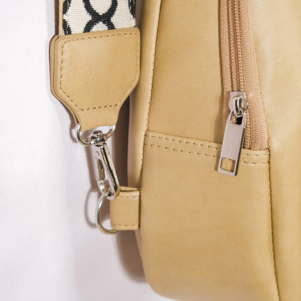 Voyager One Shoulder Sling Backpack Beige