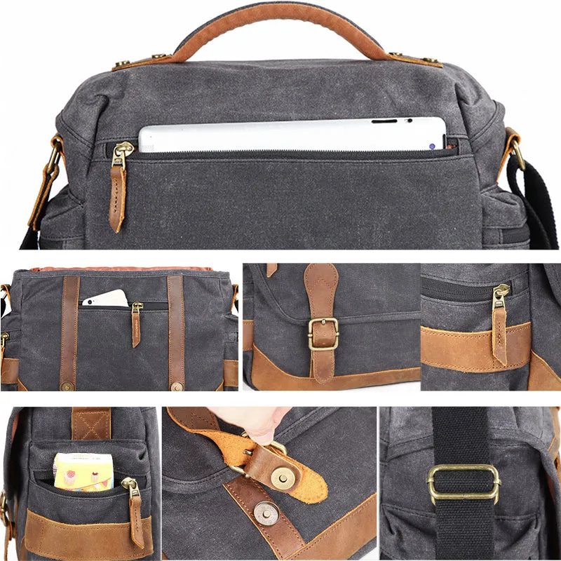 Waterproof Camera Bag Canvas Photography Messenger Bag