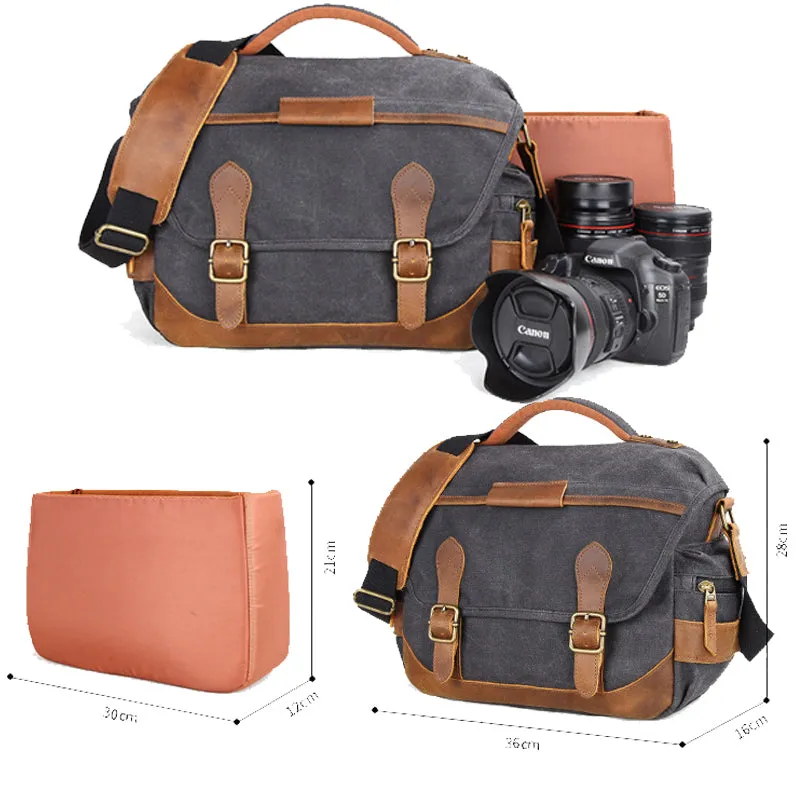 Waterproof Camera Bag Canvas Photography Messenger Bag