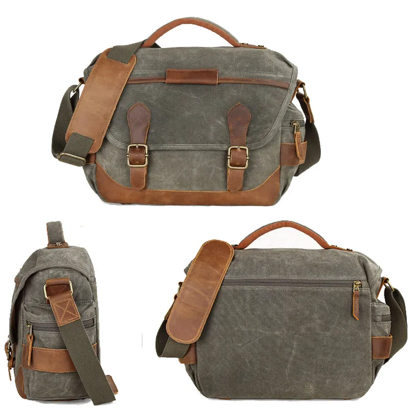 Waterproof Camera Bag Canvas Photography Messenger Bag