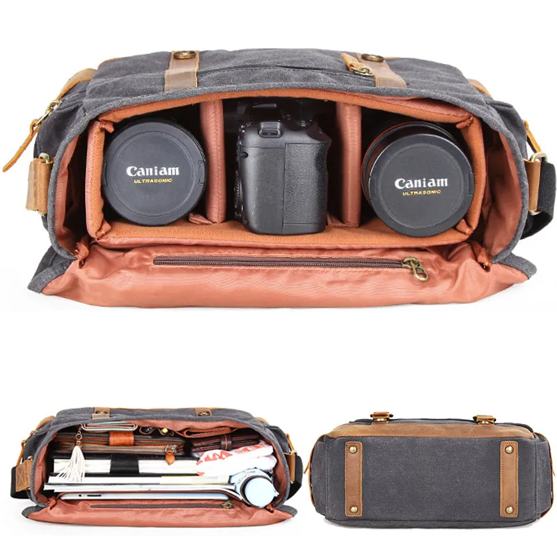 Waterproof Camera Bag Canvas Photography Messenger Bag