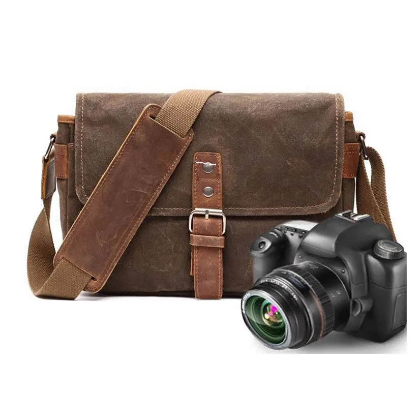 Waterproof Waxed Canvas Camera Bag, Small Camera Bag, Shoulder Bag FX8816