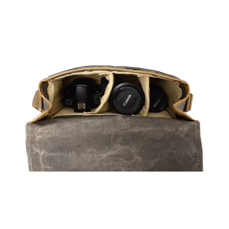 Waterproof Waxed Canvas Camera Bag, Small Camera Bag, Shoulder Bag FX8816