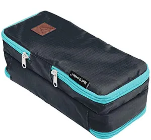 Well Traveled Travel Toiletry Bag – for Makeup, Cosmetics, Shaving Kit, Hand Sanitizer, Disinfectant, Soap - Multicolor Organizer for Men, Women - Compact, 3 Compartments, Soft-Sided, 10x4.5x4 Inch