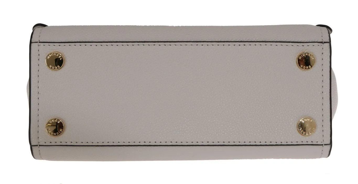 White CASSIE Leather Messenger Bag