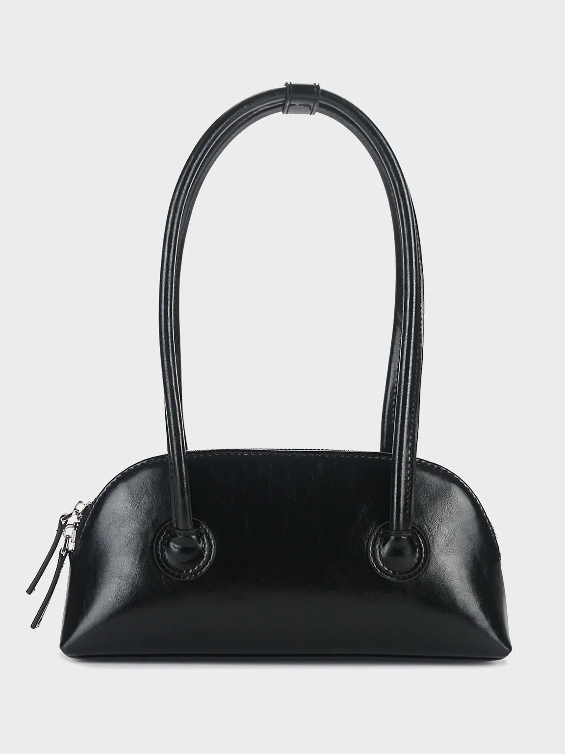 Women's Bessette Leather Shoulder Bag 90's Baguette Bag Hobo Bag Shell bag