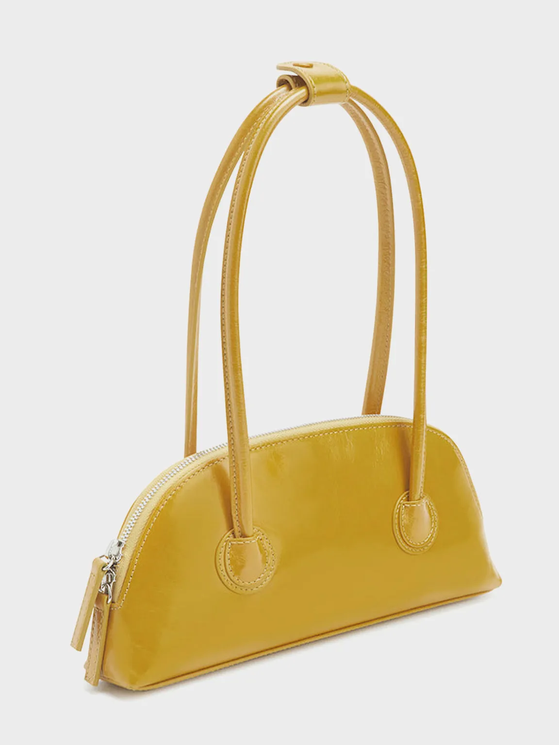 Women's Bessette Leather Shoulder Bag 90's Baguette Bag Hobo Bag Shell bag
