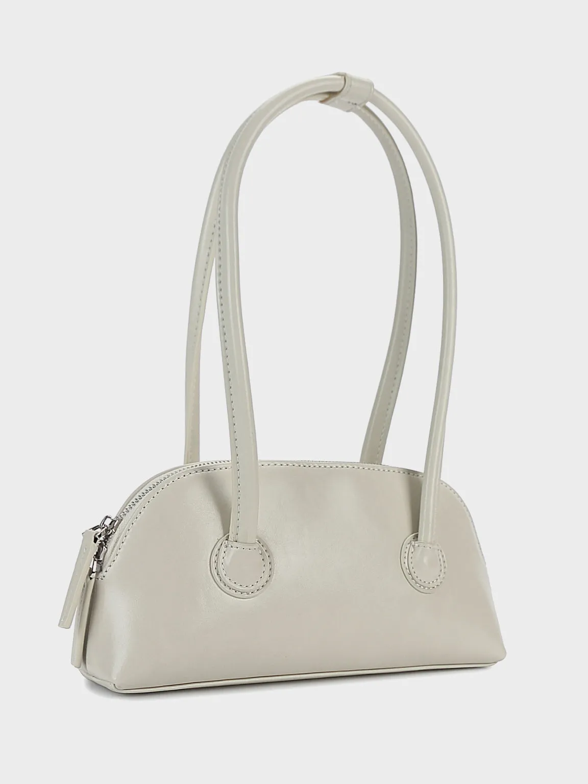 Women's Bessette Leather Shoulder Bag 90's Baguette Bag Hobo Bag Shell bag