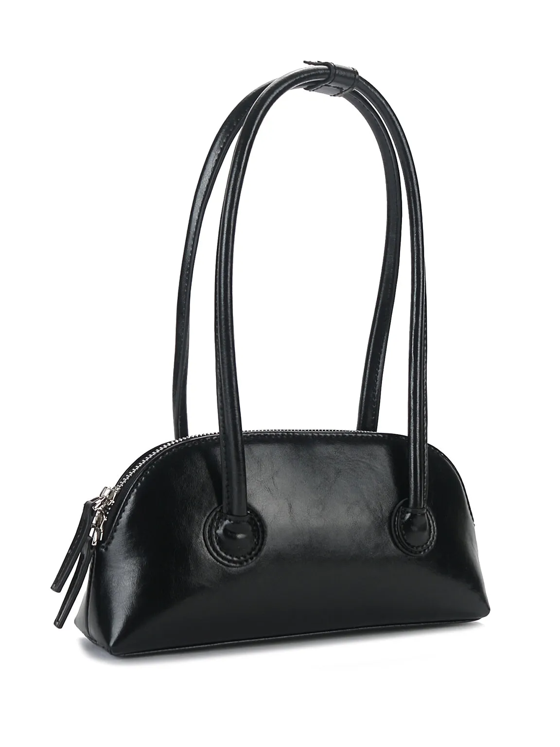 Women's Bessette Leather Shoulder Bag 90's Baguette Bag Hobo Bag Shell bag