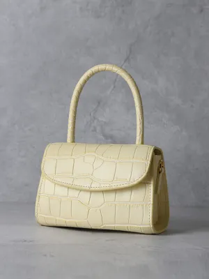 Women's Crocodile Embossed Mini Handbag Croc-Effect Leather Tote Bag Top Handle