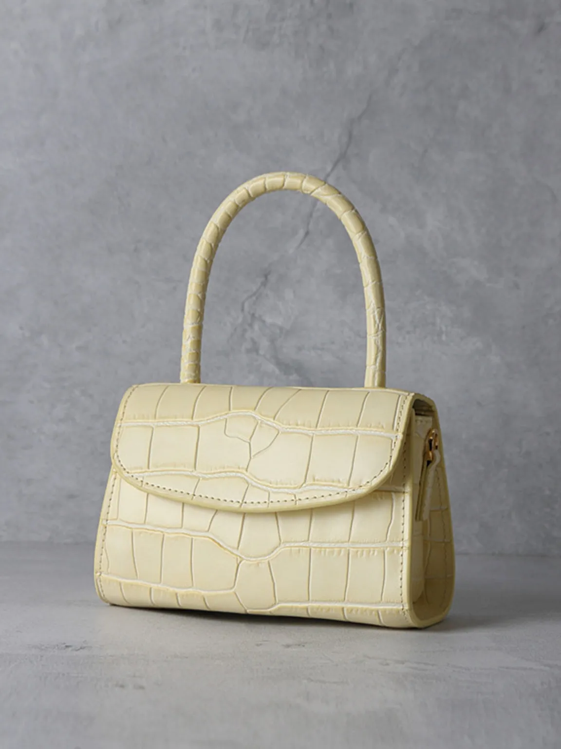 Women's Crocodile Embossed Mini Handbag Croc-Effect Leather Tote Bag Top Handle