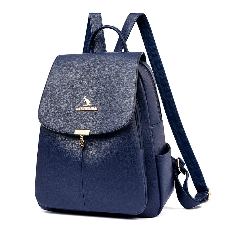 Women's High-grade Large Capacity Fashion Soft Leather Backpacks