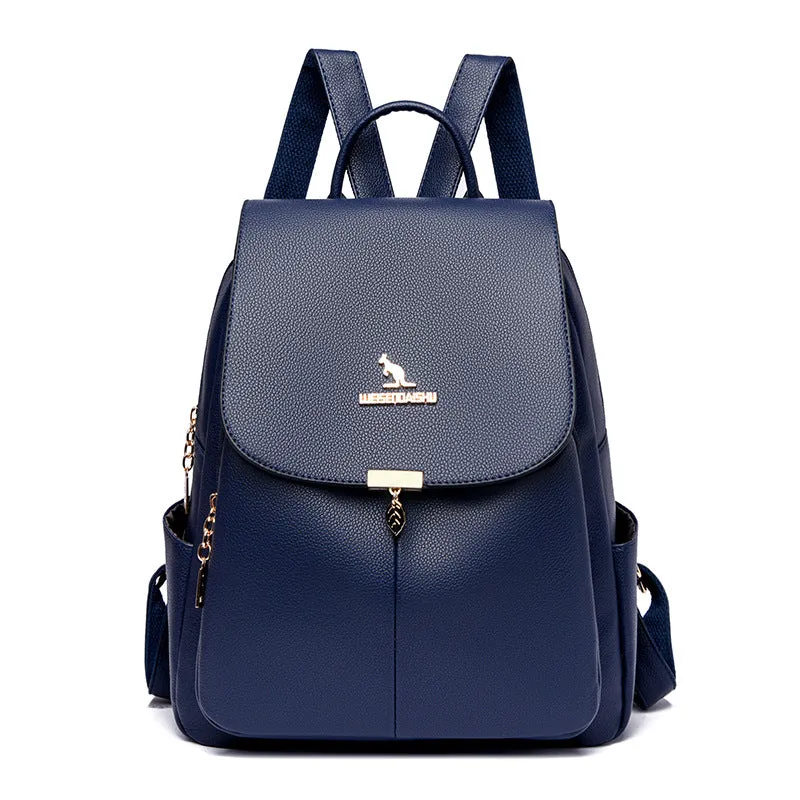 Women's High-grade Large Capacity Fashion Soft Leather Backpacks