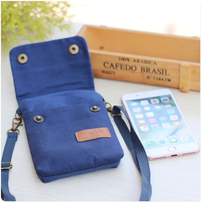 Women's Seam Label Solid Color Canvas Layers Crossbody Bags