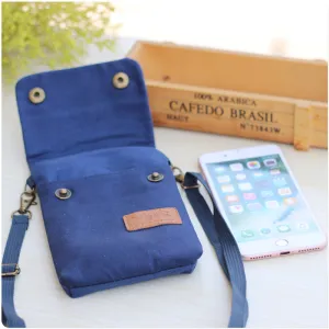 Women's Seam Label Solid Color Canvas Layers Crossbody Bags
