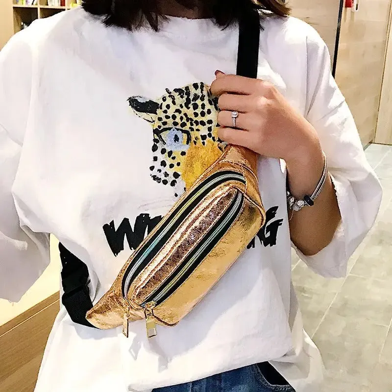 Women's Waist Bag with Chic Square Design & Multiple Compartments