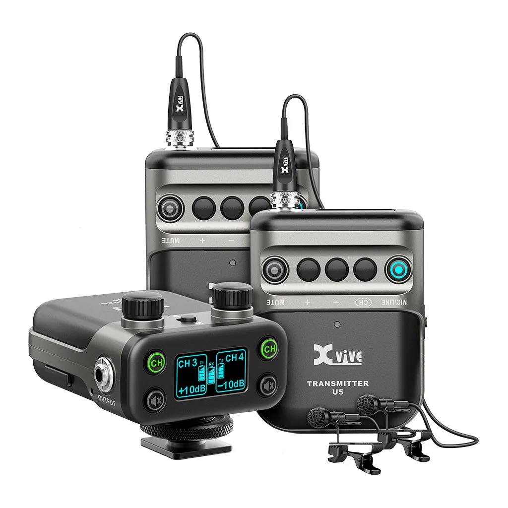 Xvive - U5T2 Camera-Mount W/Less Lav Mic Sys-2 Trans
