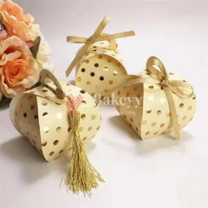 Yellow Wedding Festival Party Favors Candy Box Cute Paper Gifts | Pack of 10