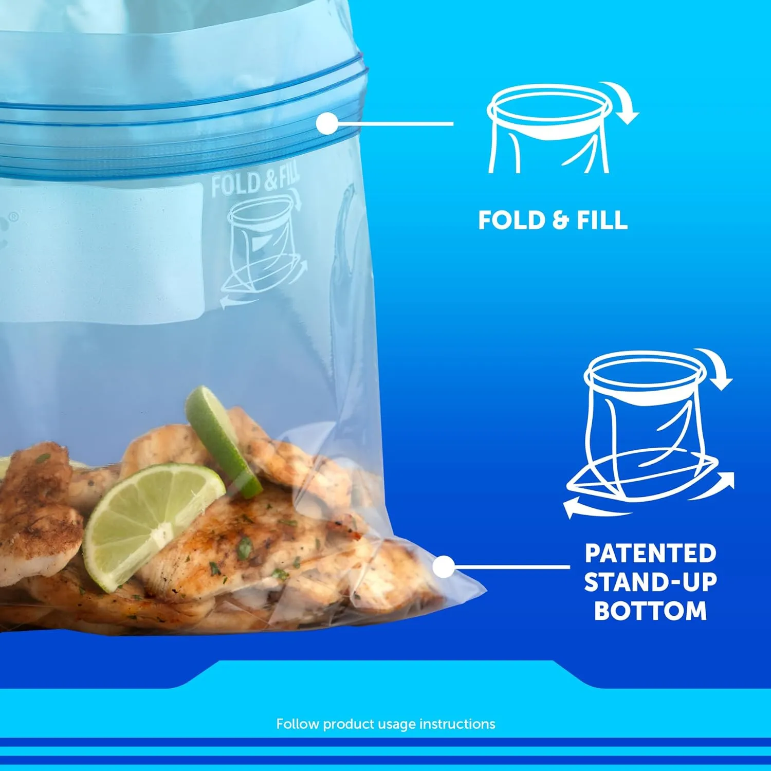 Ziploc Medium Food Storage Freezer Bags - 100 x 5 (500 Bags) - Grip 'n Seal Technology for Easier Grip - Easy Open and Close