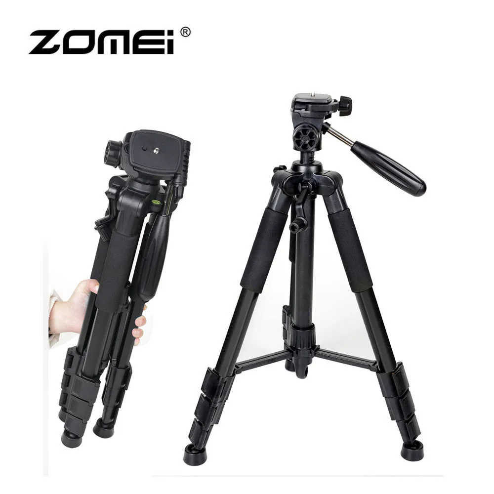Zomei Professional Aluminum Folding Portable Travel Tripod with 3-way Pan Head Bag for SLR DSLR Camera Q111 Drop Shipping