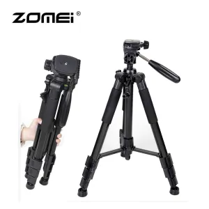 Zomei Professional Aluminum Folding Portable Travel Tripod with 3-way Pan Head Bag for SLR DSLR Camera Q111 Drop Shipping