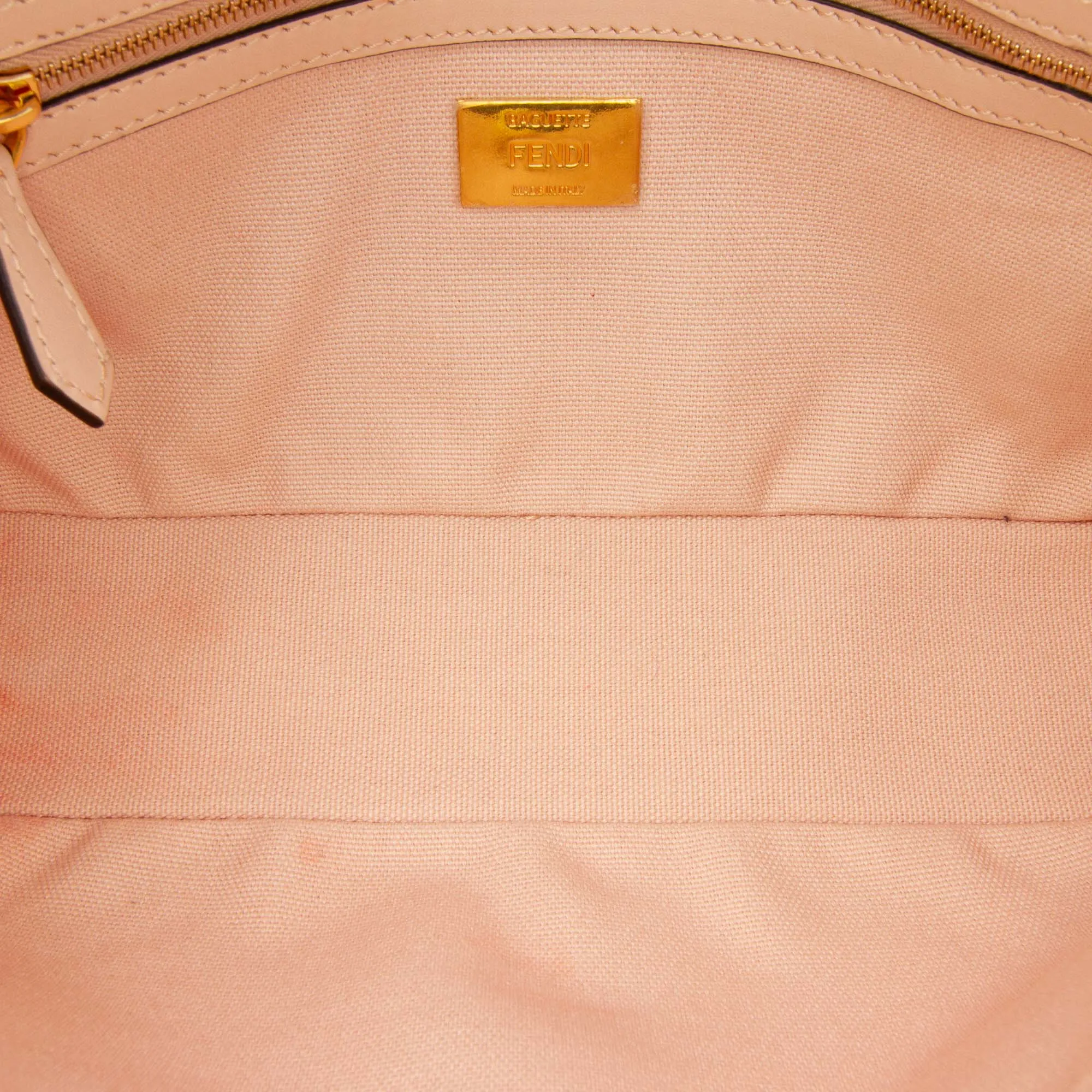 Zucca Embroidered Canvas Baguette Satchel