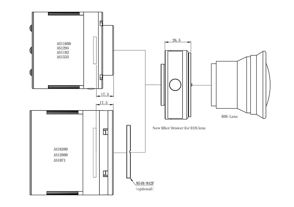 ZWO NEW Filter Drawer for EOS Lens - ZWO-FD-EOS
